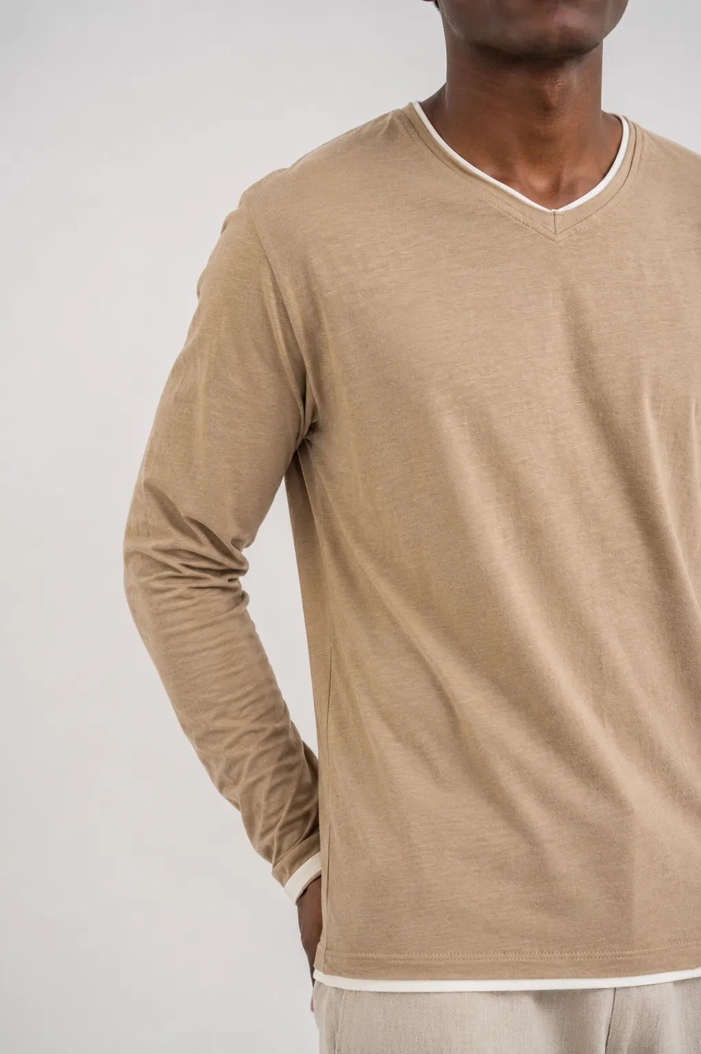 Ellor Cotton Long-Sleeve Shirt - Brown