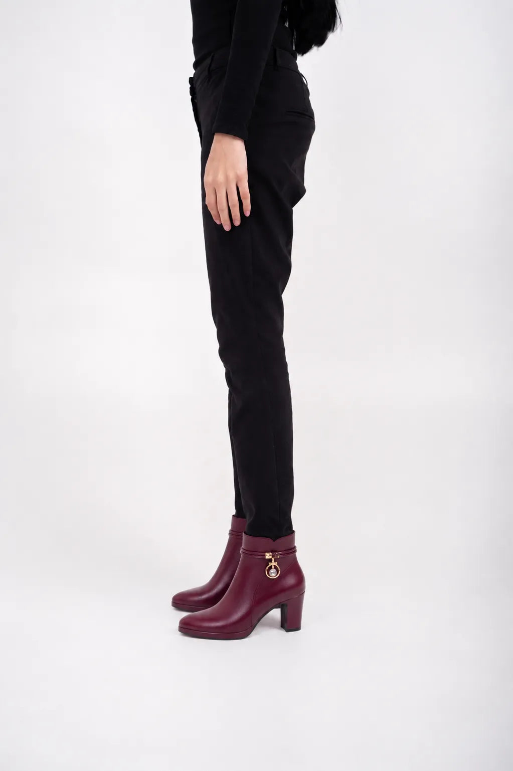 Ellor Jewel Charm Ankle Boot – Burgundy Wine