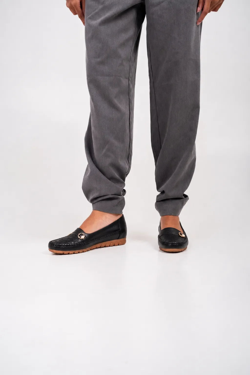 Ellor Embroidered Loafer Flat – Black