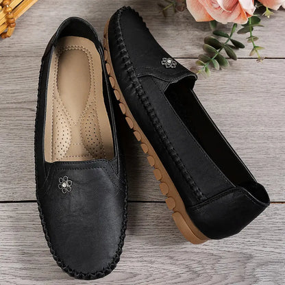 Verona Leather Moccasin Flats - Slip-On Loafers for Women