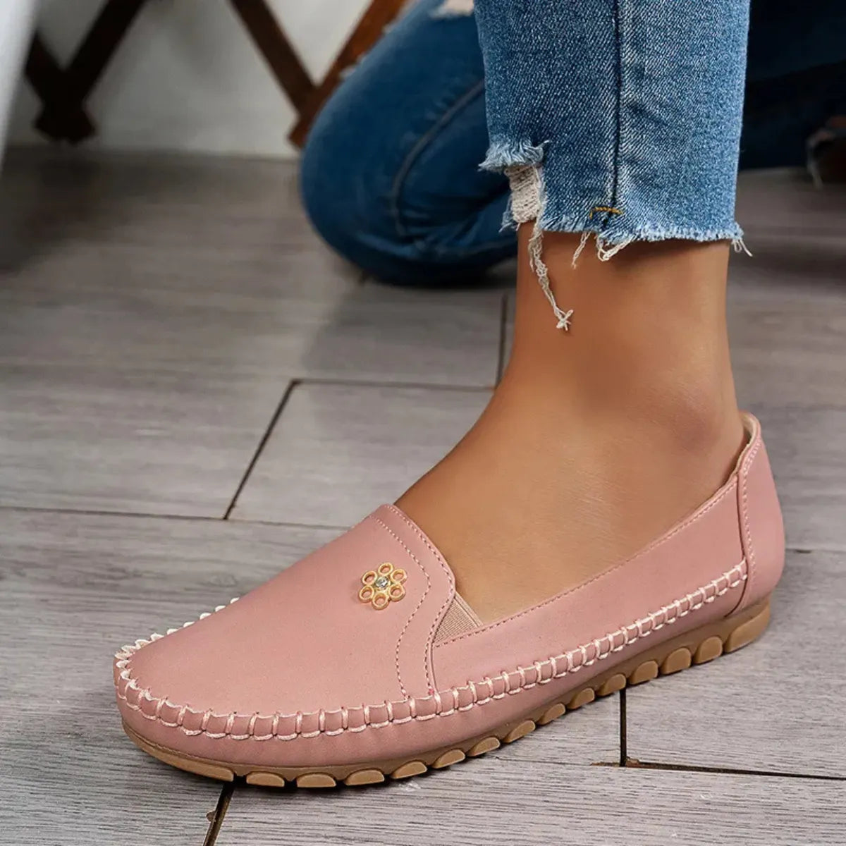 Verona Leather Moccasin Flats - Slip-On Loafers for Women