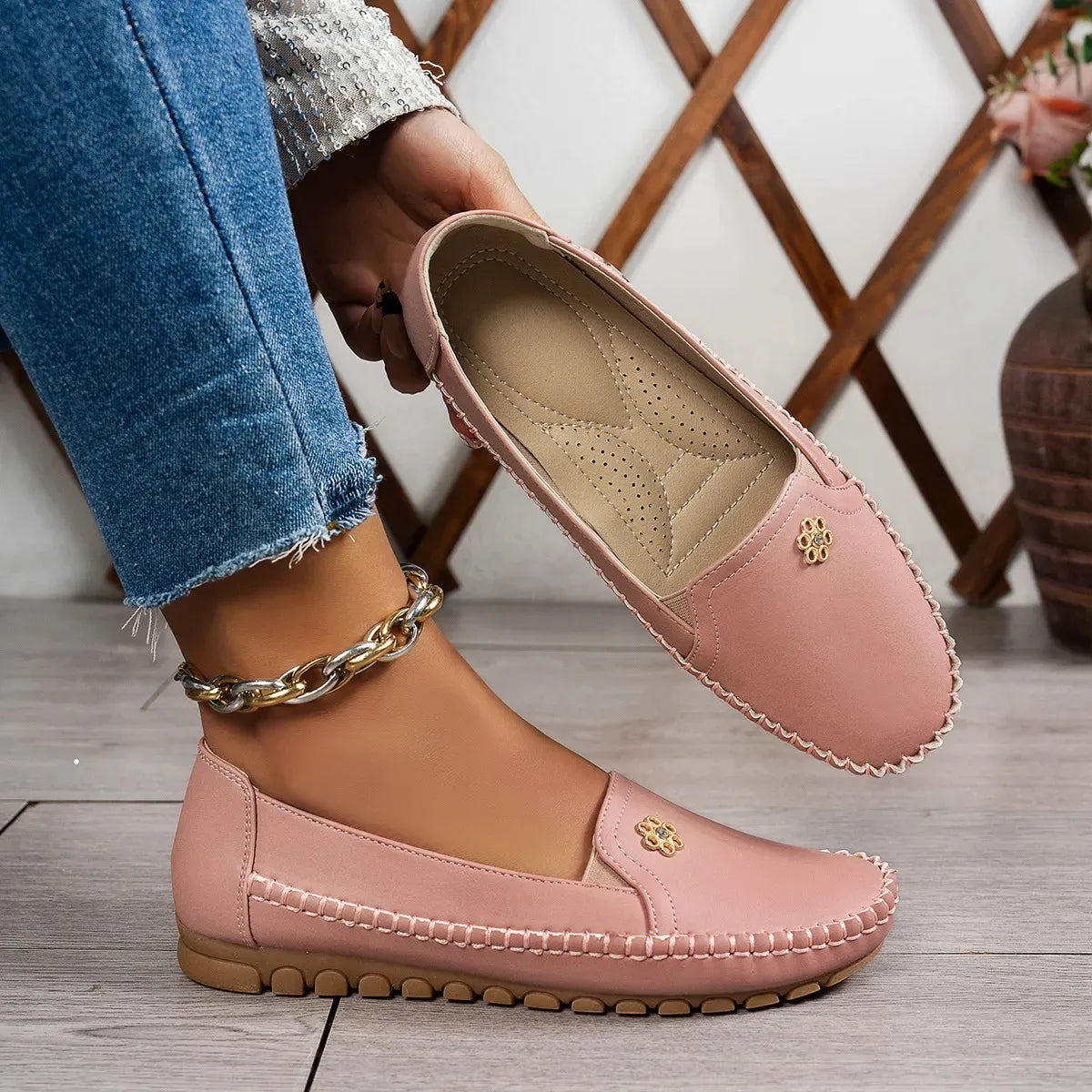 Verona Leather Moccasin Flats - Slip-On Loafers for Women