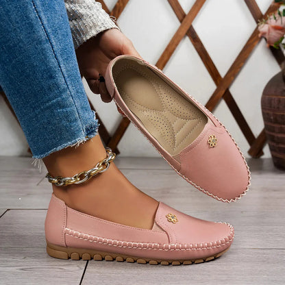 Verona Leather Moccasin Flats - Slip-On Loafers for Women
