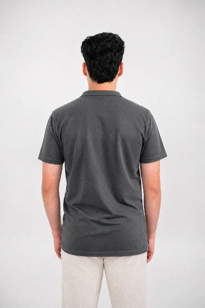 Premium Waffle-Texture Men's Polo - Grey
