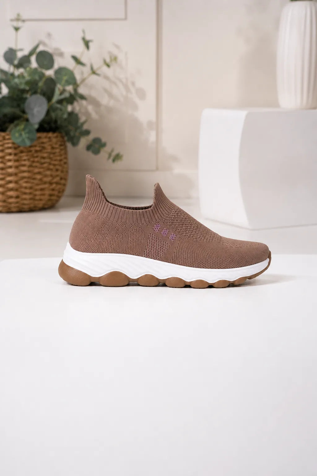 Ultra-Light Slip-On Sneakers — Brown