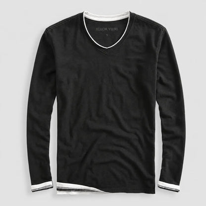 Ellor Cotton Long-Sleeve Shirt - Black