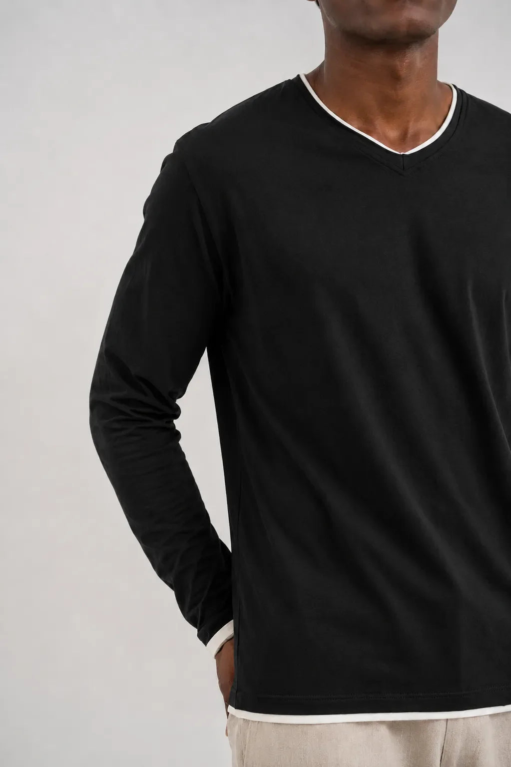 Ellor Cotton Long-Sleeve Shirt - Black