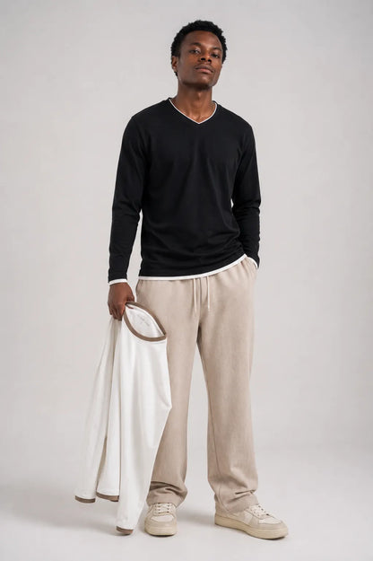 Ellor Cotton Long-Sleeve Shirt - Black