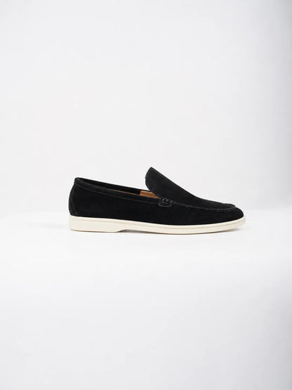 Ellor Suede Moc-Toe Loafer – Black