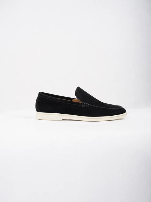 Ellor Suede Moc-Toe Loafer – Schwarz