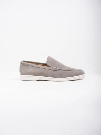 Ellor Suede Moc-Toe Loafer – Grey
