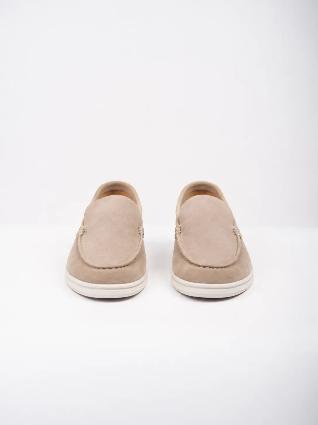 Ellor Suede Moc-Toe Loafer – Warm Taupe