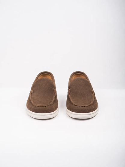 Ellor Suede Moc-Toe Loafer – Brown