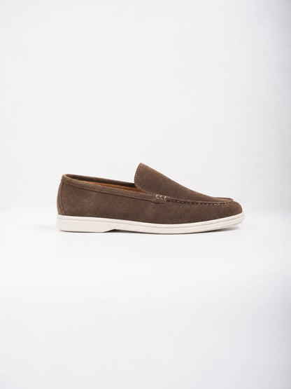 Ellor Suede Moc-Toe Loafer – Brown