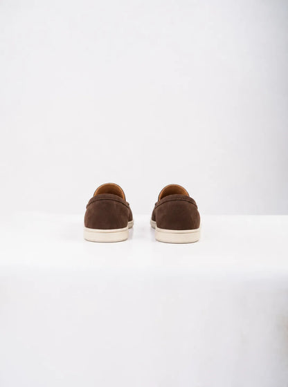 Ellor Suede Moc-Toe Loafer – Brown