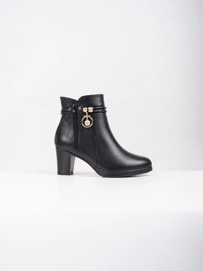 Ellor Jewel Charm Ankle Boot – Jet Black