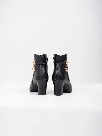 Ellor Jewel Charm Ankle Boot – Jet Black