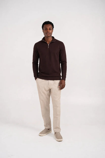 Ellor Quarter-Zip Pullover – Dark Chocolate