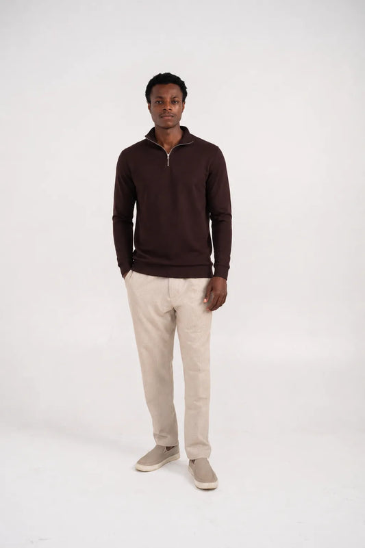 Ellor Quarter-Zip Pullover – Dark Chocolate