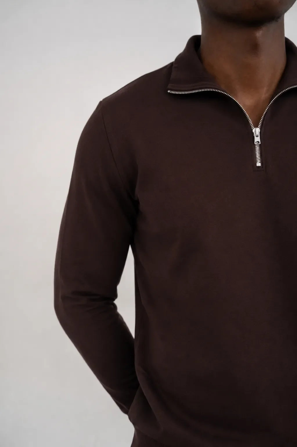 Ellor Quarter-Zip Pullover – Dark Chocolate
