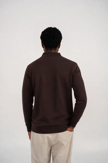Ellor Quarter-Zip Pullover – Dark Chocolate