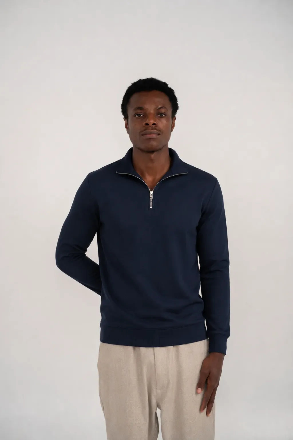 Ellor Quarter-Zip Pullover – Deep Navy