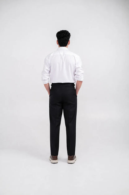 Ellor Tapered High-Waist Trousers – Black
