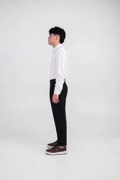 Ellor Tapered High-Waist Trousers – Black