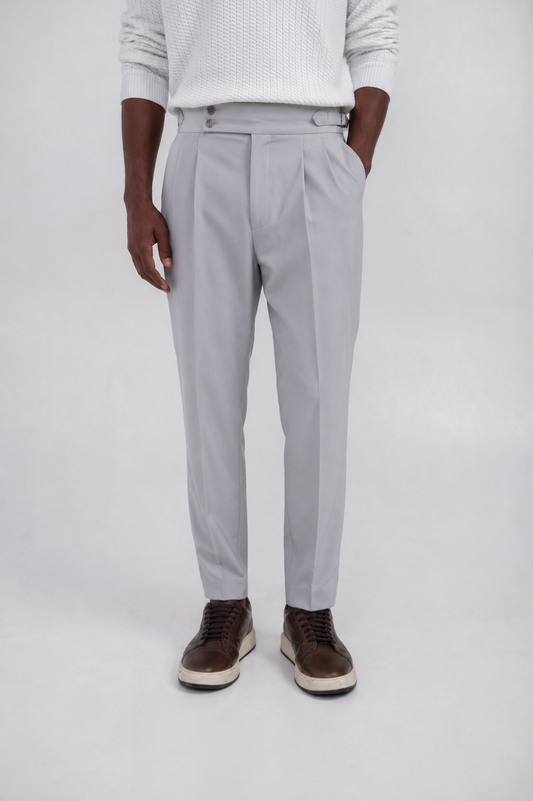 Ellor High-Waist Hose mit schmal zulaufendem Bein – Grau