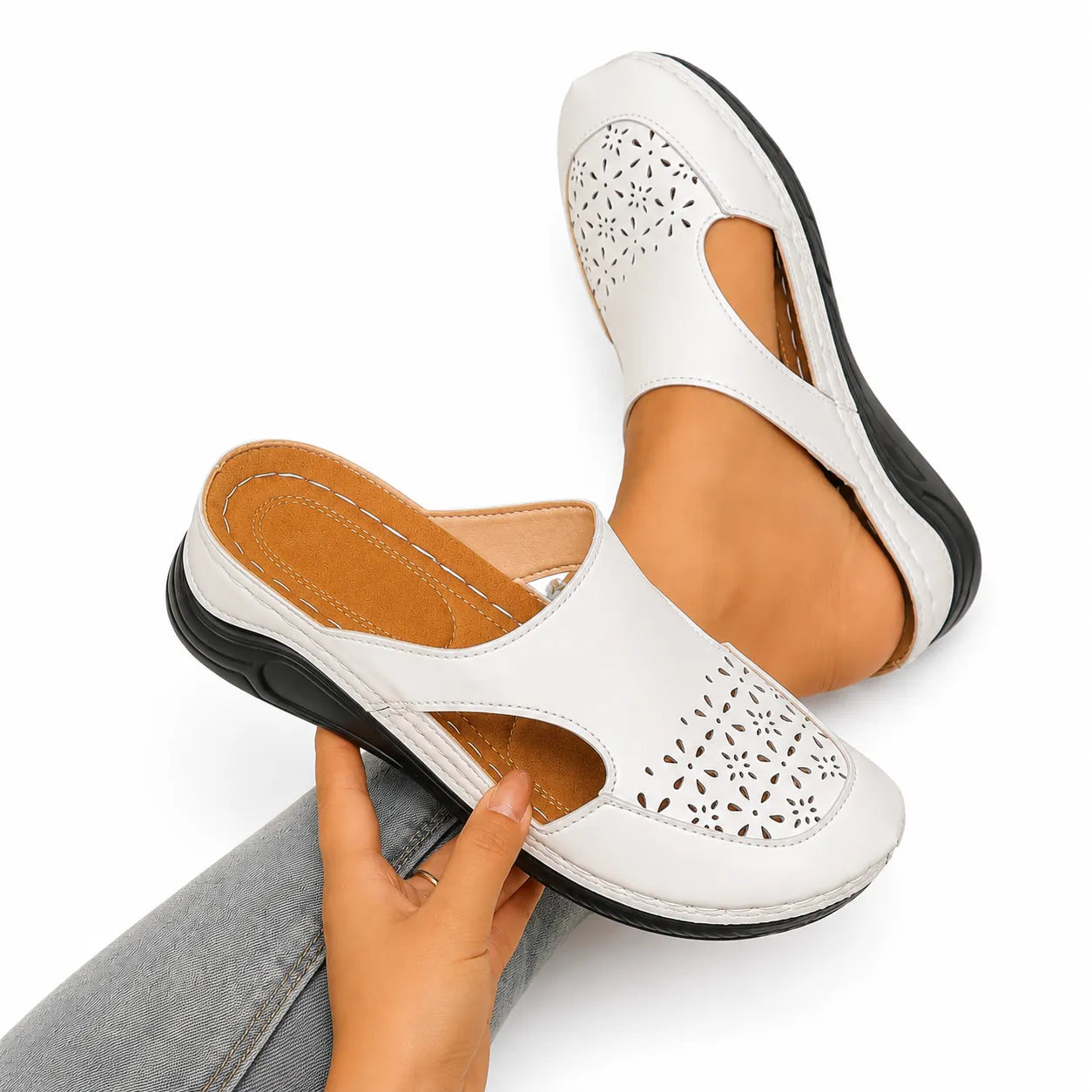 Ellor Siena Wedge Sandal – Ivory