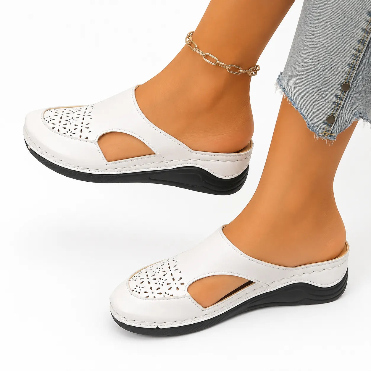 Ellor Siena Wedge Sandal – Ivory