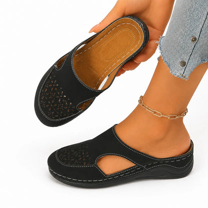 Ellor Siena Wedge Sandal – Black