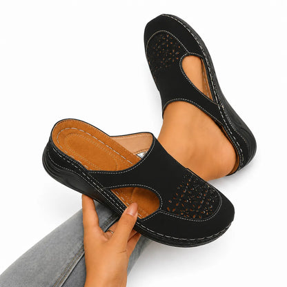 Ellor Siena Wedge Sandal – Black
