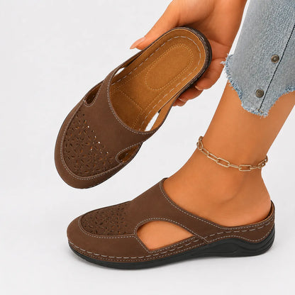 Ellor Siena Wedge Sandal – Brown