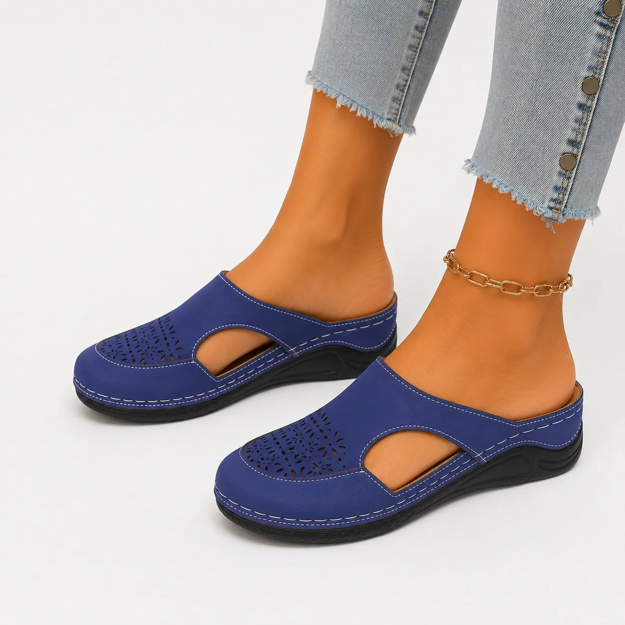 Ellor Siena Wedge Sandal – Blue