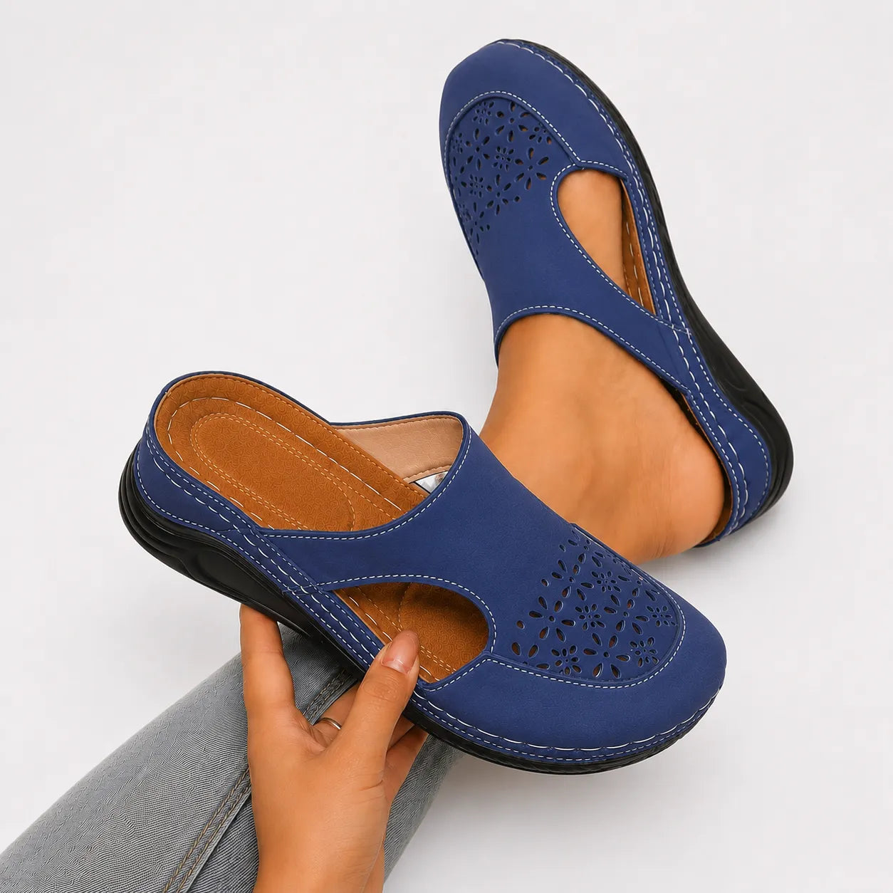 Ellor Siena Wedge Sandal – Blue