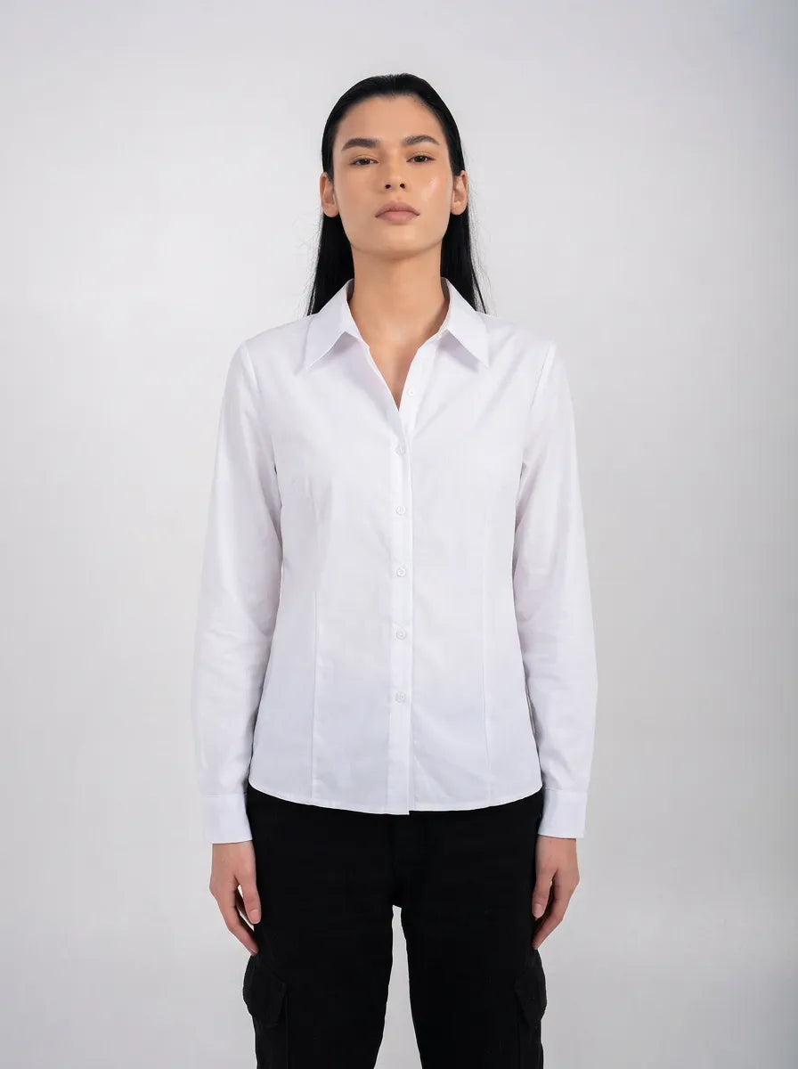 Ellor Classic Button Shirt – White