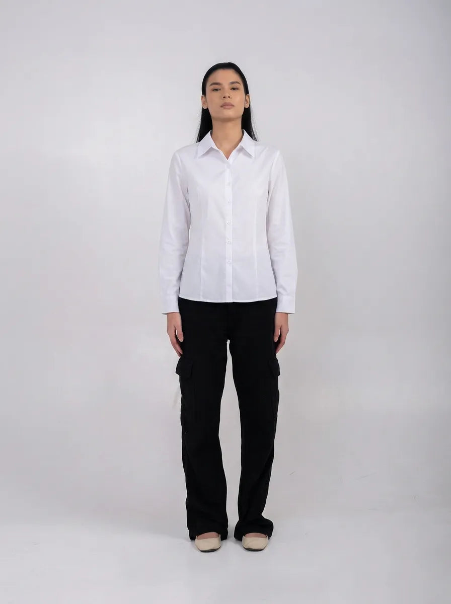 Ellor Classic Button Shirt – White