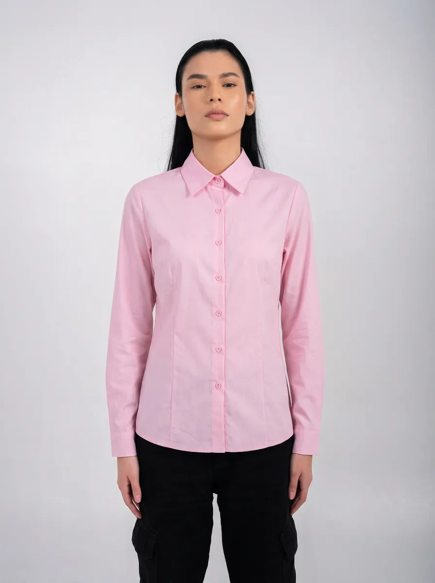 Ellor Classic Button Shirt - Pink