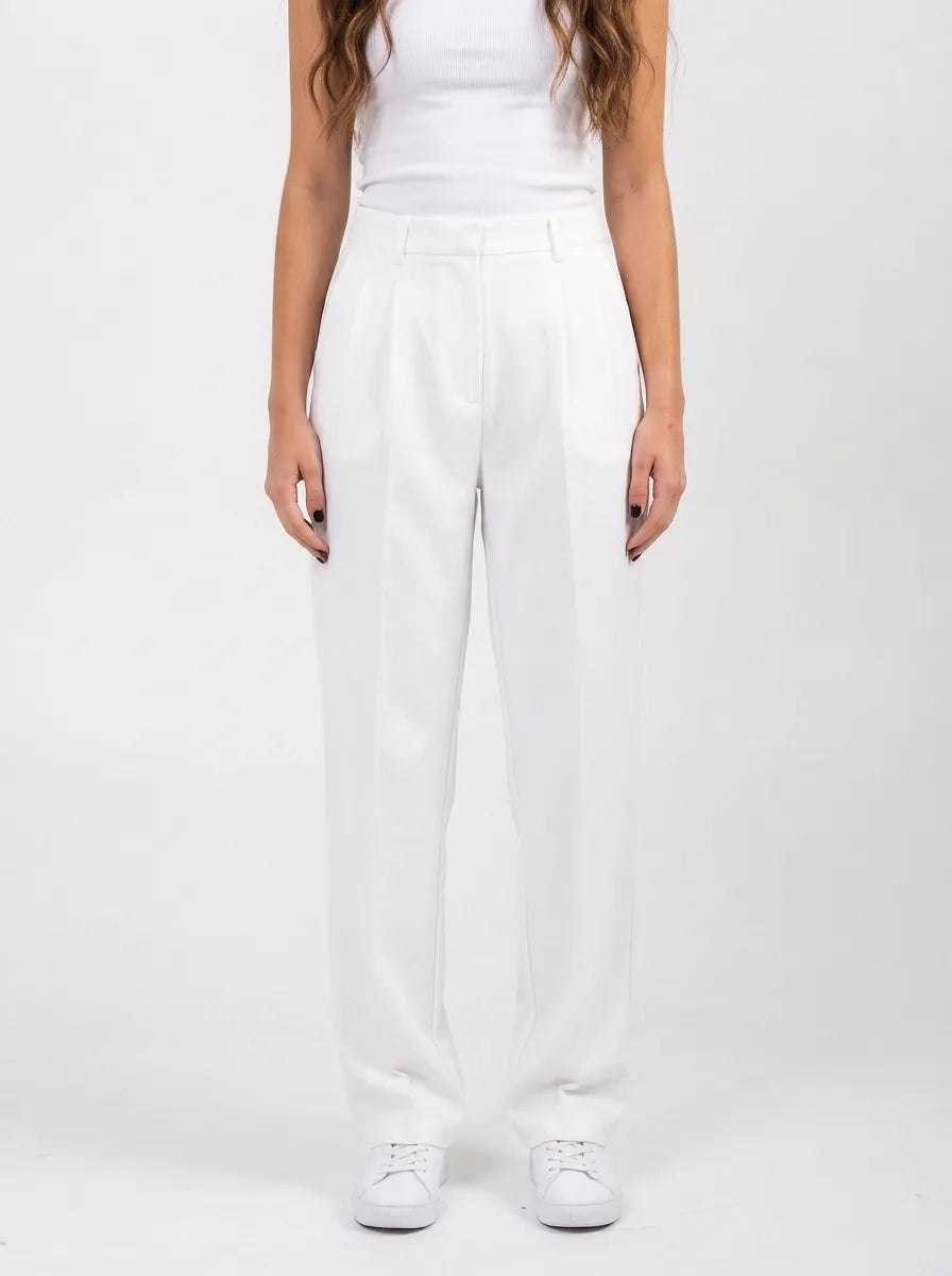 Ellor Wide Leg Trousers – Ivory White