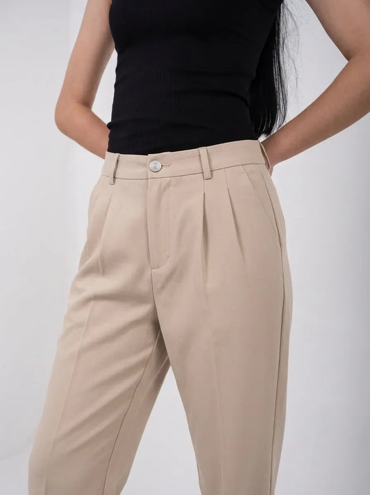 Ellor Hose mit weitem Bein – Sandbeige