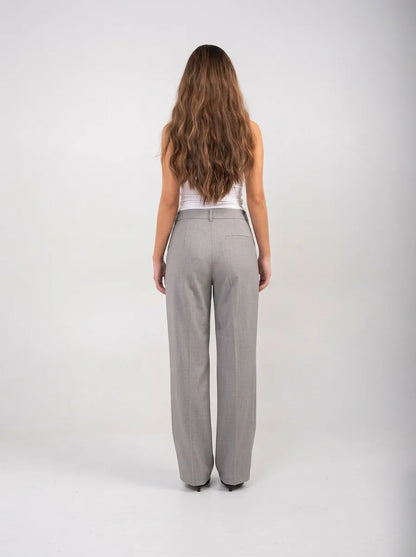 Ellor Wide Leg Trousers – Light Grey