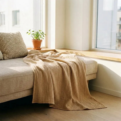 Soft Cotton Waffle Blanket