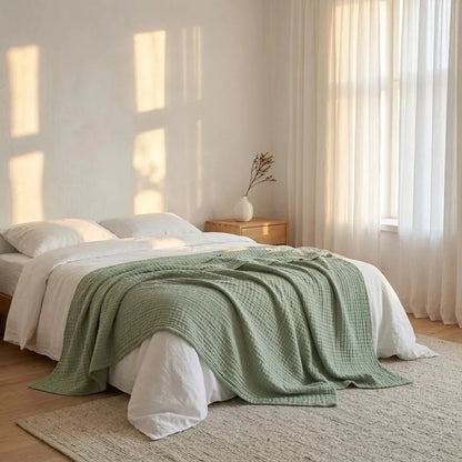 Soft Cotton Waffle Blanket