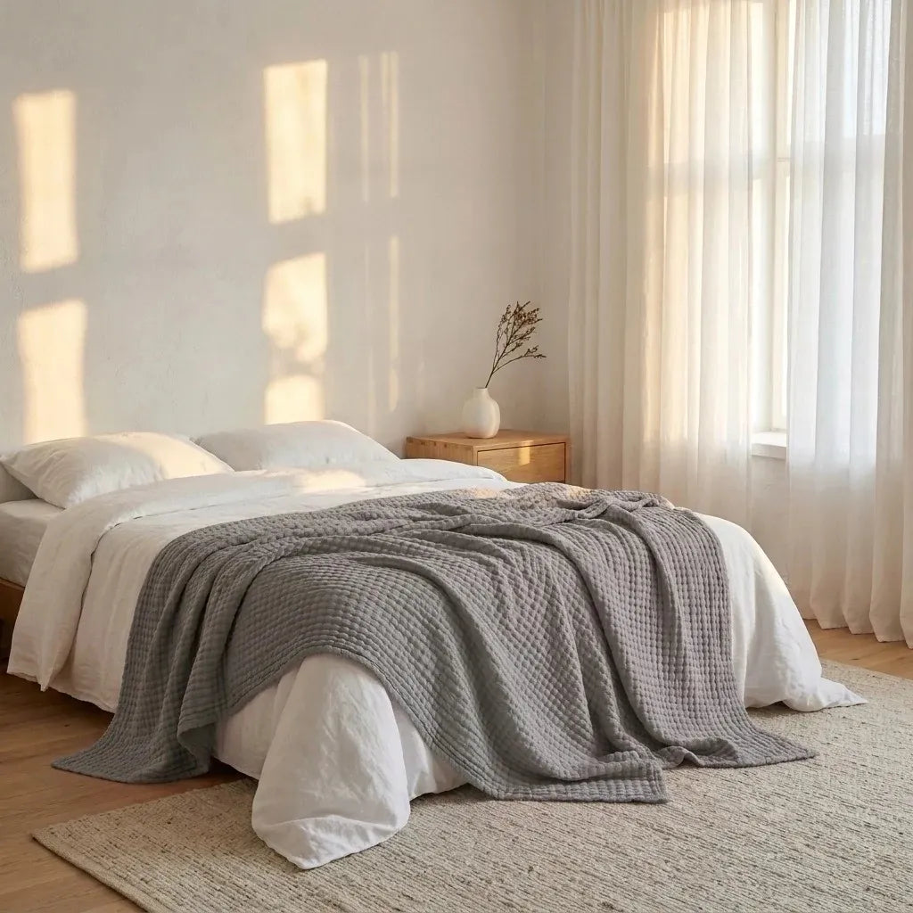 Soft Cotton Waffle Blanket
