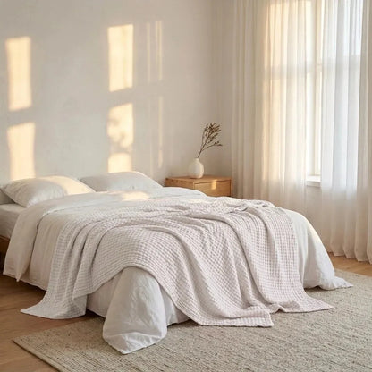 Soft Cotton Waffle Blanket