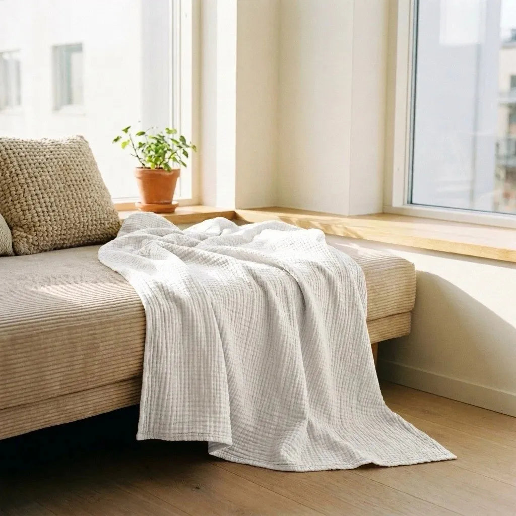 Soft Cotton Waffle Blanket