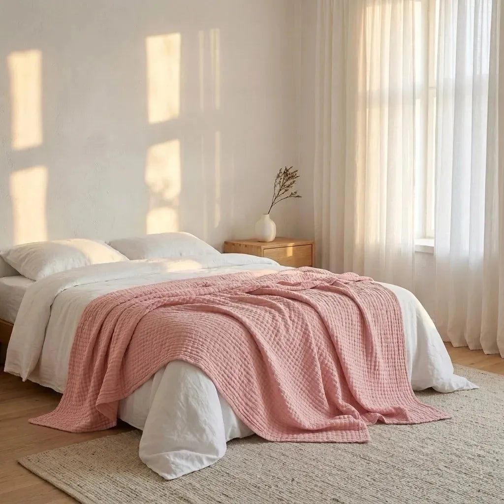 Soft Cotton Waffle Blanket