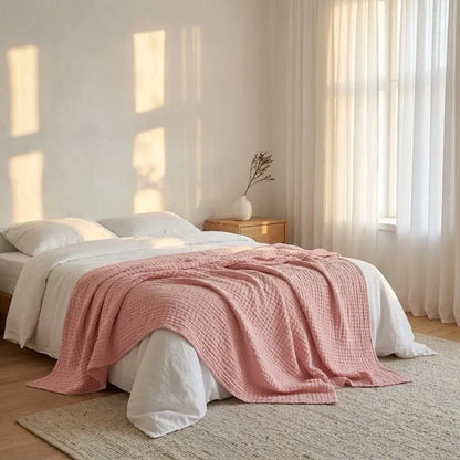 Soft Cotton Waffle Blanket