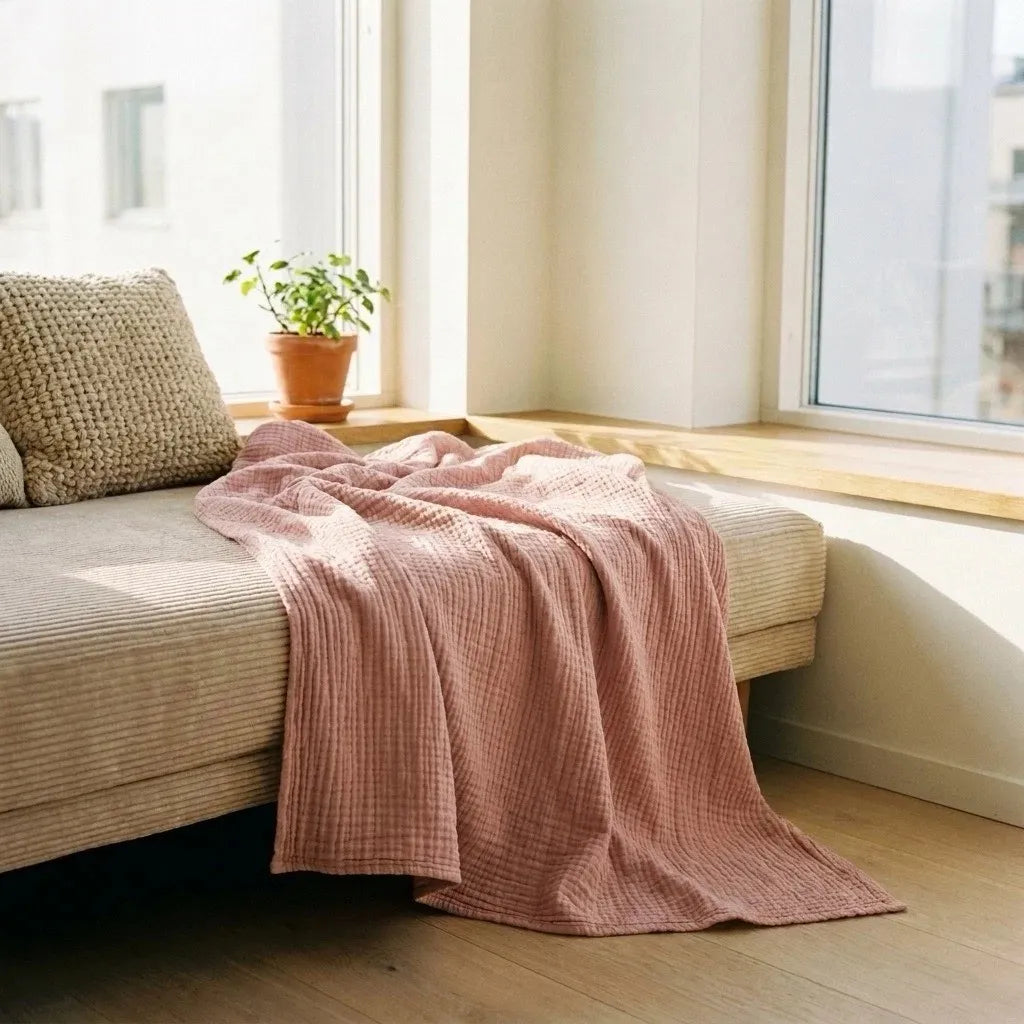 Soft Cotton Waffle Blanket